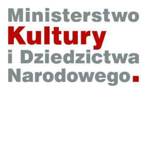 Napis "Ministerstwo Kultury i Dziedzictwa Narodowego". Wszystkie słowa napisane są na szaro, tylko "Kultury" na czerwono.